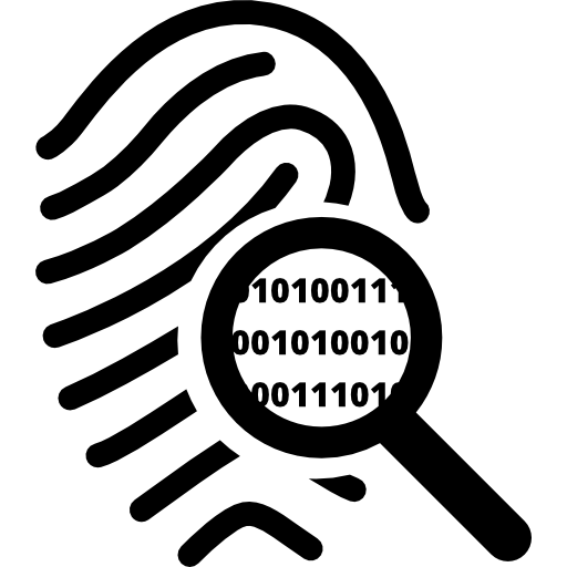Fingerprint search symbol of secret service investigation